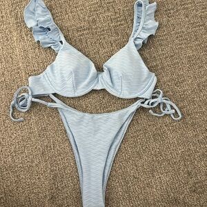 Blue Ruffle Bikini